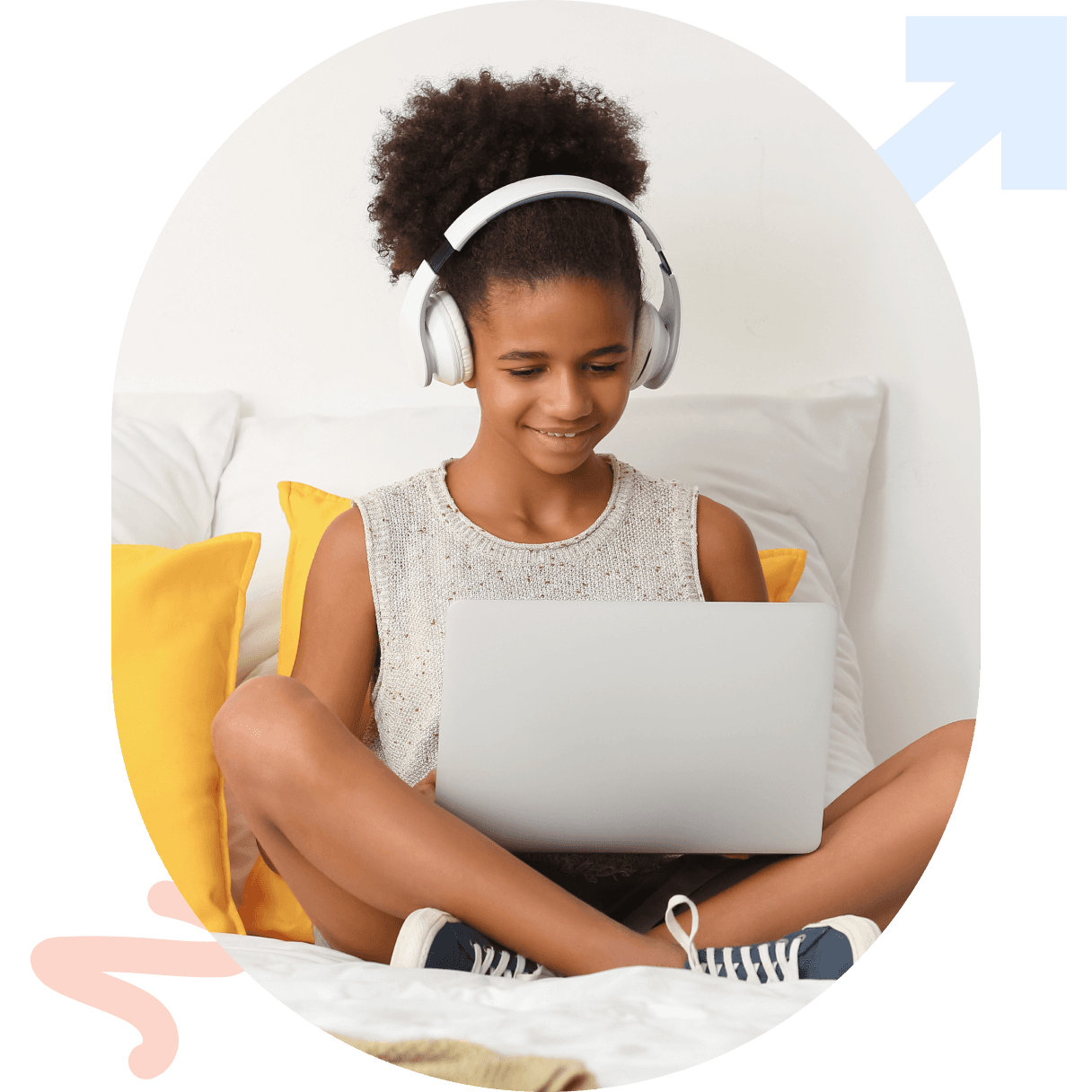 Image of a student working on a laptop